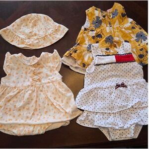 Tommy Hilfiger Tommy Bahama Rene Rofe Baby Girl 0-3M Lot Romper Dress Hat Floral